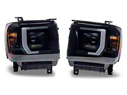 Raxiom Axial Series Projector Headlights; Black Housing; Clear Lens (15-16 Sierra 3500 HD w/ Factory Halogen Headlights)