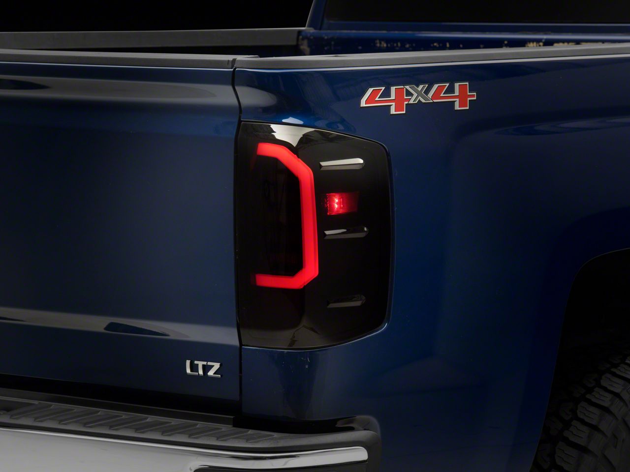 Raxiom Silverado 1500 Axial Series LED Tail Lights; Black Housing