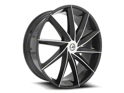 Azara AZA-506 Gloss Black and Machined 6-Lug Wheel; 24x9; 25mm Offset (23-25 Canyon)