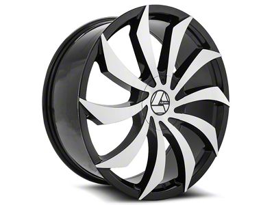 Azara AZA-507 Gloss Black and Machined 6-Lug Wheel; 32x10; 25mm Offset (23-25 Canyon)