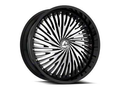 Azara AZA-526 Gloss Black and Machined 6-Lug Wheel; 22x9.5; 22mm Offset (23-25 Canyon)