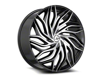 Azara AZA-537 Gloss Black and Machined 6-Lug Wheel; 22x9.5; 22mm Offset (23-25 Canyon)