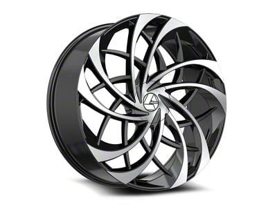 Azara AZA-540 Gloss Black and Machined 6-Lug Wheel; 26x9.5; 22mm Offset (23-25 Canyon)