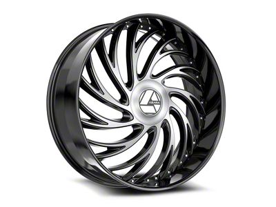 Azara AZX-101 Gloss Black and Machined 6-Lug Wheel; 26x9.5; 22mm Offset (23-25 Canyon)