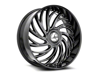 Azara AZX-101 Gloss Black and Milled 6-Lug Wheel; 30x9.5; 22mm Offset (23-25 Canyon)