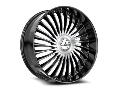 Azara AZX-103 Gloss Black and Machined 6-Lug Wheel; 26x9.5; 22mm Offset (23-25 Canyon)