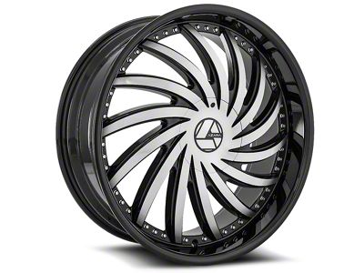 Azara AZA-508 Gloss Black and Machined 6-Lug Wheel; 28x9.5; 25mm Offset (23-25 Colorado)