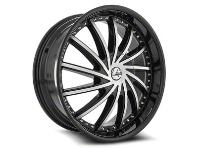 Azara AZA-517 Gloss Black and Machined 6-Lug Wheel; 22x9.5; 25mm Offset (23-25 Colorado)