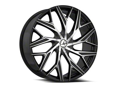 Azara AZA-527 Gloss Black and Machined 6-Lug Wheel; 22x9.5; 22mm Offset (23-25 Colorado)