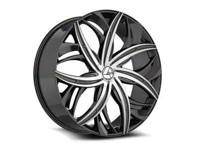 Azara AZA-541 Gloss Black and Machined 6-Lug Wheel; 22x9.5; 22mm Offset (23-25 Colorado)