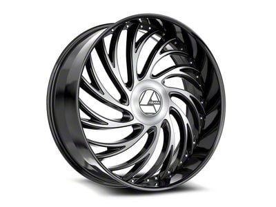 Azara AZX-101 Gloss Black and Machined 6-Lug Wheel; 26x9.5; 22mm Offset (23-25 Colorado)