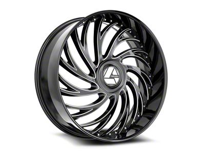 Azara AZX-101 Gloss Black and Milled 6-Lug Wheel; 26x9.5; 22mm Offset (23-25 Colorado)