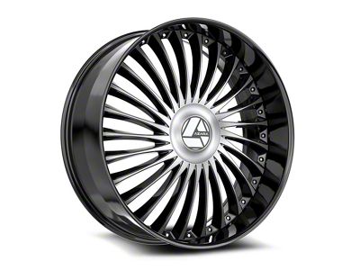 Azara AZX-103 Gloss Black and Machined 6-Lug Wheel; 30x9.5; 22mm Offset (23-25 Colorado)