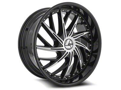 Azara AZA-516 Gloss Black and Machined 5-Lug Wheel; 20x8.5; 35mm Offset (87-90 Dakota)