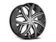 Azara AZA-541 Gloss Black and Machined 5-Lug Wheel; 22x8.5; 38mm Offset (87-90 Dakota)