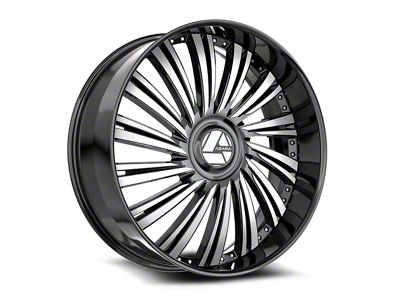 Azara AZX-102 Gloss Black and Machined 5-Lug Wheel; 18x8; 35mm Offset (87-90 Dakota)