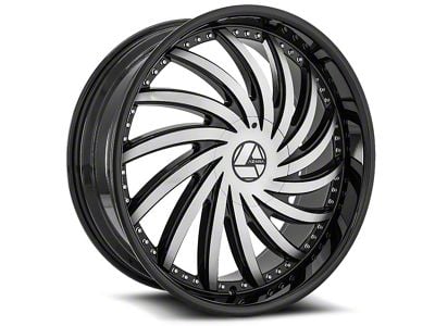 Azara AZA-508 Gloss Black and Machined 6-Lug Wheel; 30x9.5; 23mm Offset (21-24 F-150)