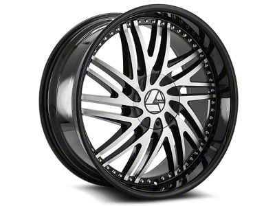 Azara AZA-509 Gloss Black and Machined 6-Lug Wheel; 22x9.5; 25mm Offset (04-08 F-150)