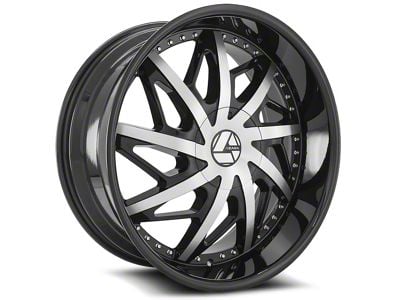 Azara AZA-510 Gloss Black and Machined 6-Lug Wheel; 22x9.5; 25mm Offset (09-14 F-150)