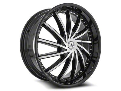 Azara AZA-517 Gloss Black and Machined 6-Lug Wheel; 22x9.5; 25mm Offset (21-24 F-150)