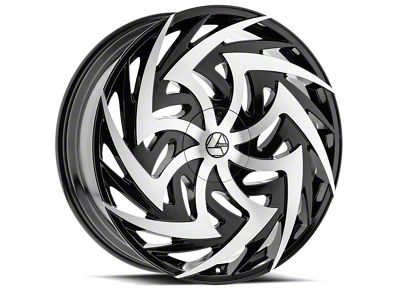 Azara AZA-520 Gloss Black and Machined 6-Lug Wheel; 22x9.5; 25mm Offset (21-24 F-150)