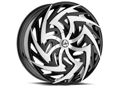 Azara AZA-520 Gloss Black and Machined 6-Lug Wheel; 24x9; 25mm Offset (21-24 F-150)