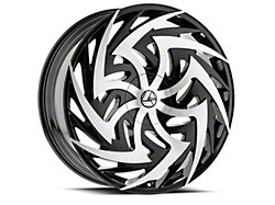 Azara AZA-520 Gloss Black and Machined 6-Lug Wheel; 28x9.5; 25mm Offset (21-25 F-150)