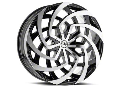 Azara AZA-521 Gloss Black and Machined 6-Lug Wheel; 30x9.5; 25mm Offset (21-24 F-150)