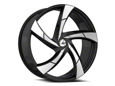 Azara AZA-524 Gloss Black and Machined 6-Lug Wheel; 22x9.5; 22mm Offset (21-24 F-150)