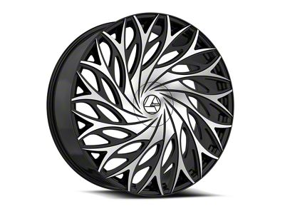 Azara AZA-525 Gloss Black and Machined 6-Lug Wheel; 24x9; 22mm Offset (21-25 F-150)