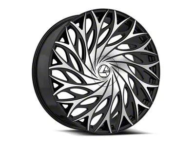 Azara AZA-525 Gloss Black and Machined 6-Lug Wheel; 30x9.5; 22mm Offset (15-20 F-150)