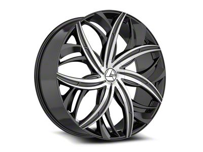 Azara AZA-541 Gloss Black and Machined 6-Lug Wheel; 22x9.5; 22mm Offset (21-24 F-150)