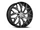 Azara AZA-527 Gloss Black and Machined 6-Lug Wheel; 22x9.5; 22mm Offset (19-25 RAM 1500)