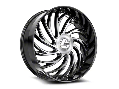 Azara AZX-101 Gloss Black and Machined 6-Lug Wheel; 26x9.5; 22mm Offset (19-25 RAM 1500)