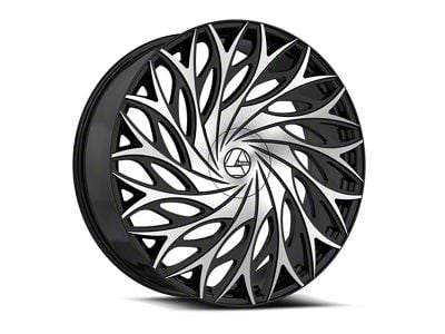 Azara AZA-525 Gloss Black and Machined 6-Lug Wheel; 22x9.5; 22mm Offset (15-20 Yukon)