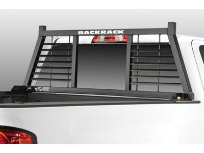 BackRack Half Louvered Headache Rack Frame with 21-Inch Wide Toolbox No Drill Installation Kit and Side Bed Rails for 21-Inch Wide Tool Box (14-18 Sierra 1500)