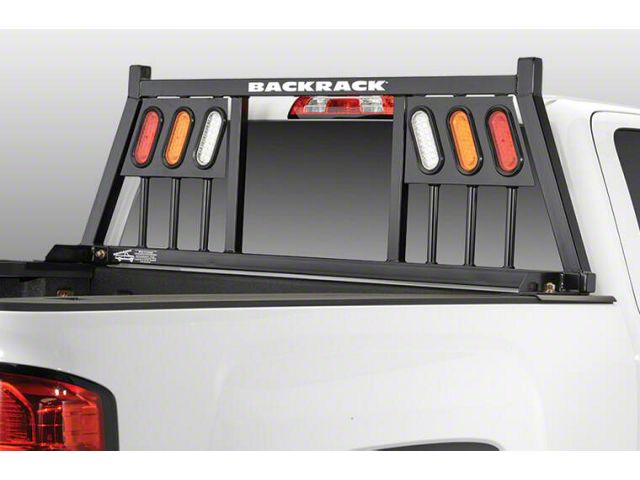 BackRack Three Light Headache Rack Frame with 31-Inch Wide Toolbox No Drill Installation Kit and Rear Bed Bar (19-24 Silverado 1500)