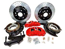 Baer Extreme+ Rear Big Brake Kit with 15-Inch Rotors; Red Calipers (05-13 Silverado 1500 w/ Rear Drum Brakes)