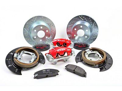 Baer 14-Inch AlumaSport Rear Rotor Upgrade Kit; Red Calipers (07-18 Sierra 1500 w/ Rear Disc Brakes)