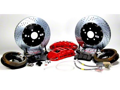 Baer Extreme+ Rear Big Brake Kit with 15-Inch Rotors; Fire Red Calipers (99-25 Sierra 1500 w/ Rear Disc Brakes)