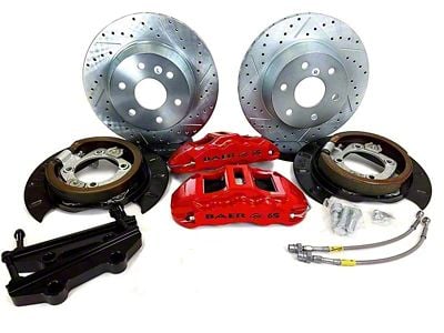 Baer Extreme Rear Big Brake Kit with 14-Inch Rotors; Grabber Blue Calipers (05-13 Silverado 1500 w/ Drum Brakes)