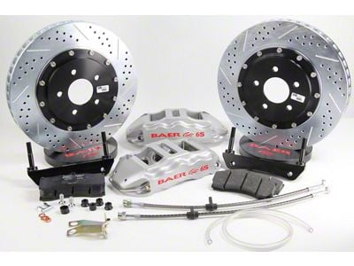 Baer Extreme Rear Big Brake Kit with 14-Inch Rotors; Silver Calipers (07-25 Tahoe)