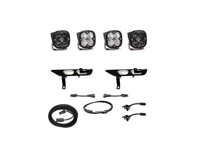 Baja Designs Squadron SAE/Pro LED Fog Light Pocket Kit; Clear (21-23 F-150 w/ Factory Halogen Fog Lights & Upfitter Switch)