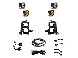 Baja Designs S1 Dual LED Fog Light Pocket Kit; Amber and Clear (19-21 Sierra 1500; 2022 Sierra Limited)