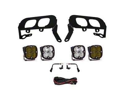 Baja Designs Squadron Sport/SAE Dual LED Fog Light Pocket Kit; Amber (14-15 Sierra 1500)