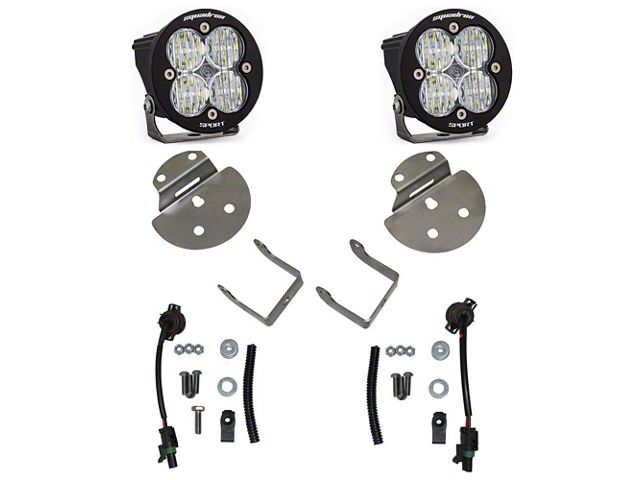 Baja Designs Squadron Sport LED Fog Light Pocket Kit; Clear (15-19 Sierra 2500 HD)