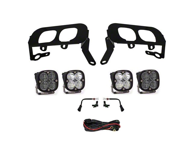 Baja Designs Squadron Sport/SAE Dual LED Fog Light Pocket Kit; Clear (14-15 Silverado 1500)