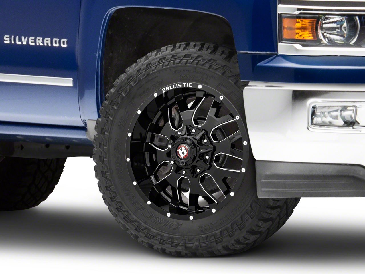 Ballistic Silverado Tank Gloss Black Milled 6-Lug Wheel - 20x9 S109242 ...