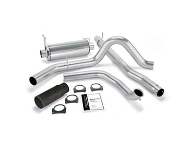 Banks Power Monster Single Exhaust System with Black Tip; Side Exit (1999 7.3L Powerstroke F-250 Super Duty w/ Catalytic Converter)