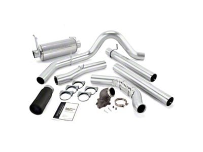 Banks Power Monster Single Exhaust System with Power Elbow and Black Tip; Side Exit (1999 7.3L Powerstroke F-250 Super Duty w/ Catalytic Converter)